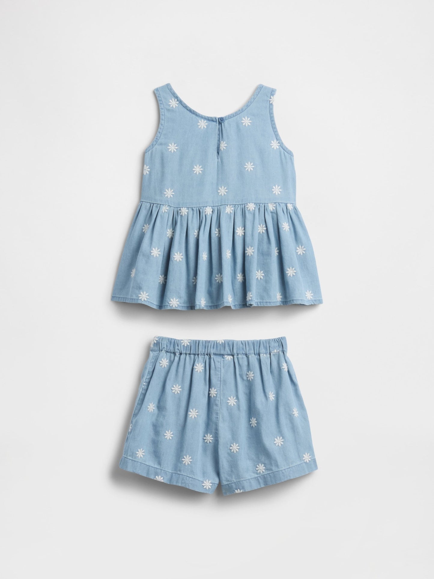 Açık Mavi Chambray Two-piece Outfit Set