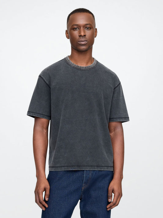 Siyah Heavyweight Crop T-Shirt