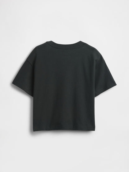 Siyah Oversized Grafik T-shirt