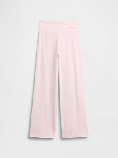 Açık Pembe Stretch Jersey Foldover Leggings Tayt