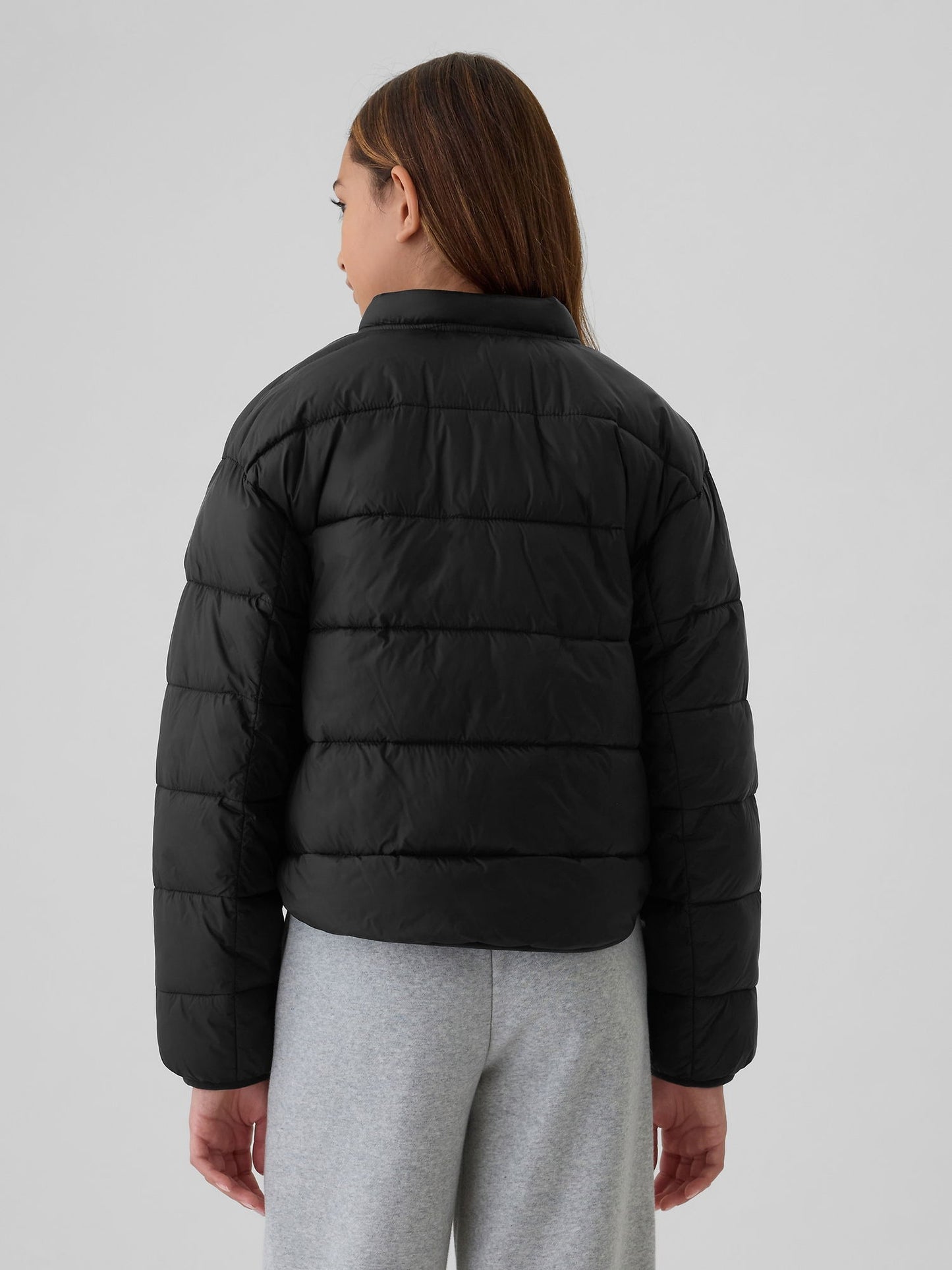 Siyah Lightweight Primaloft® P.u.r.e.™ Puffer Şişme Bomber Ceket