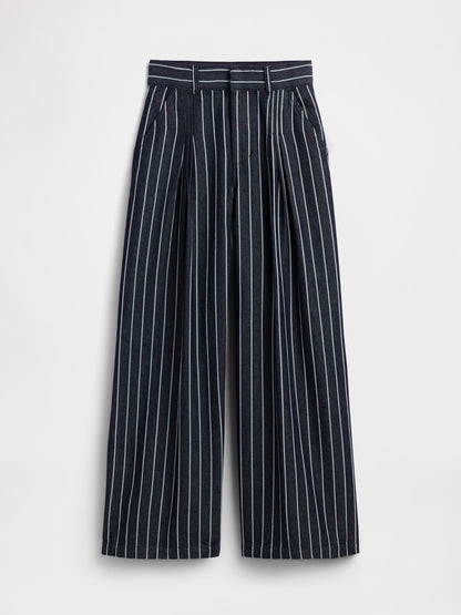 Koyu Mavi Gap × Hfr Extra High Rise Çizgili Denim Pantolon By Latouché