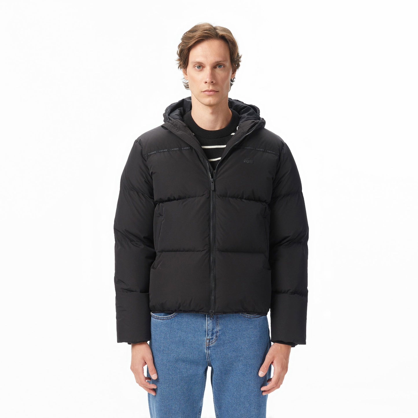 Lacoste Erkek Kapüşonlu Siyah Mont