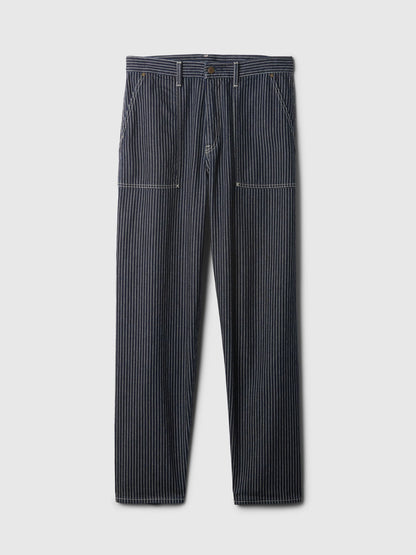 Koyu Mavi Railroad Utility Baggy Jean Pantolon