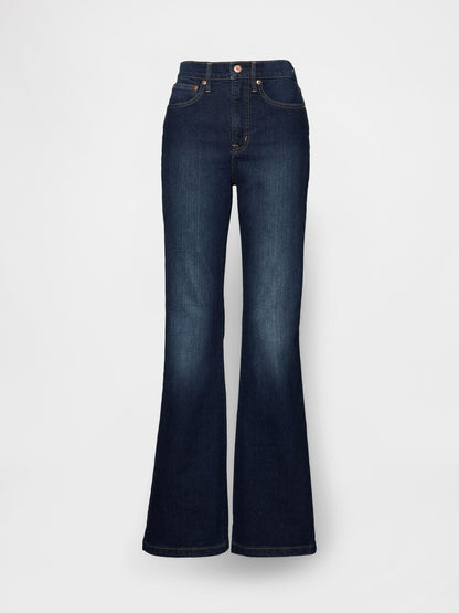 Koyu Mavi High Rise '70s Flare Jean Pantolon