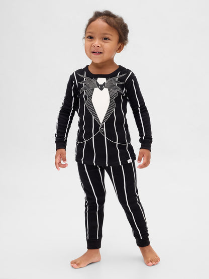 Siyah Gap × Disney Tim Burton’s The Nightmare Before Christmas Organik Pamuk Pijama Takımı