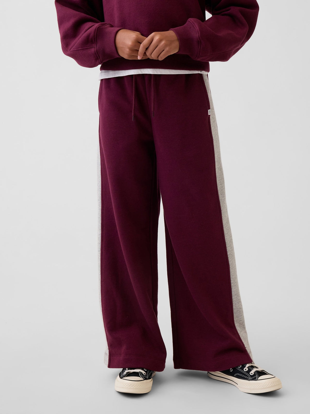 Bordo Vintagesoft Baggy Varsity Pantolon