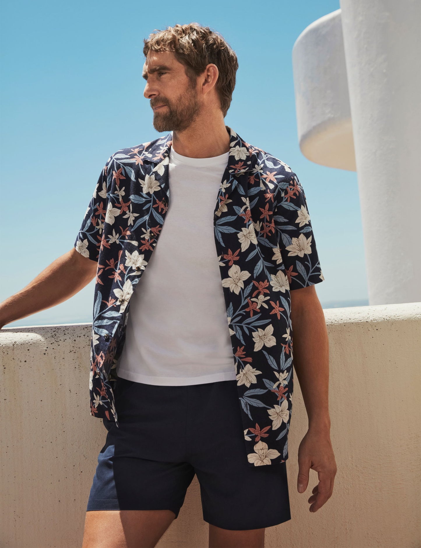Regular Fit Kısa Kollu Keten Gömlek