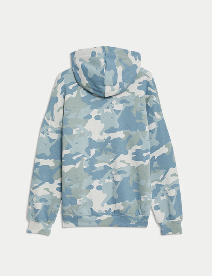 Kamuflaj Desenli Kapüşonlu Sweatshirt (6-16 Yaş)