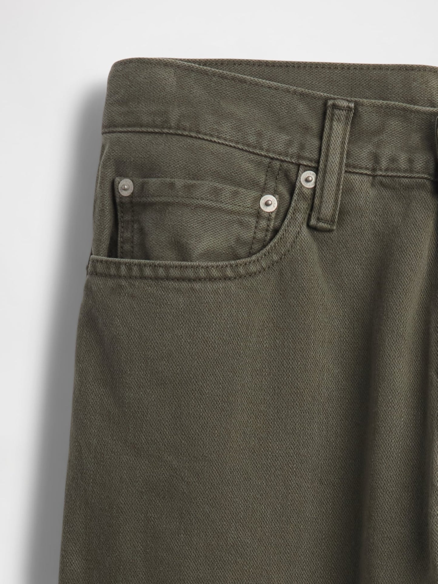 Yeşil Relaxed Straight Jean Pantolon