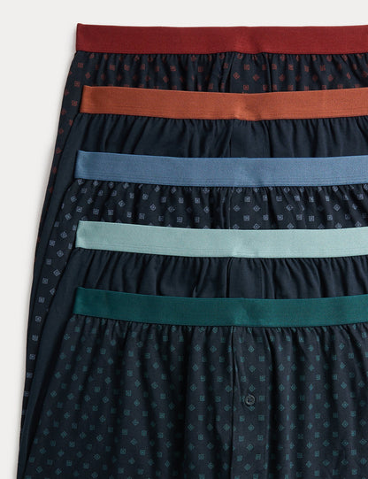 5'li Desenli Jersey Boxer