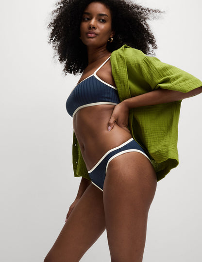 Fitilli Kenar Detaylı Yüksek Belli Bikini Altı