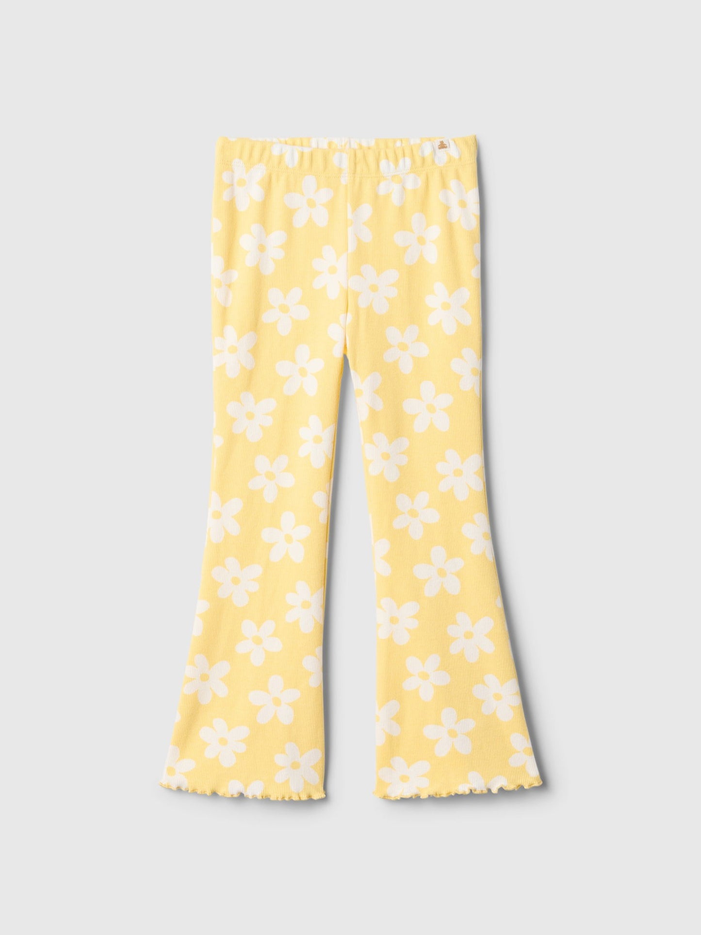 Sarı Fitilli Pull-on Grafik Baskılı Flare Tayt