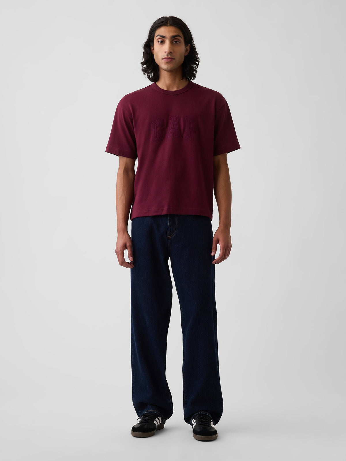 Mor Heavyweight Relaxed Gap Logo Crop T-shirt