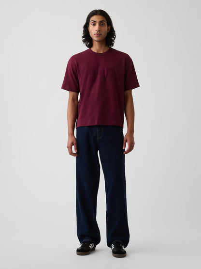 Mor Heavyweight Relaxed Gap Logo Crop T-shirt