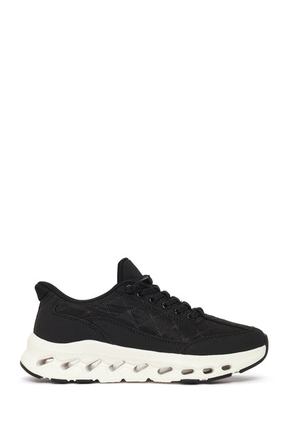 Kadın Siyah Bağcıklı Kalın Tabanlı Sneaker