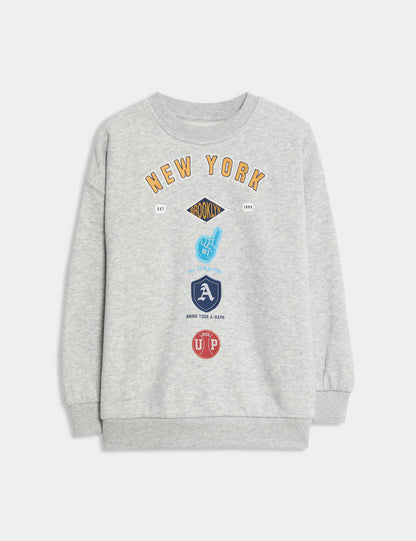 Pamuk Karışımlı Grafik Baskılı Sweatshirt (2–8 Yaş)