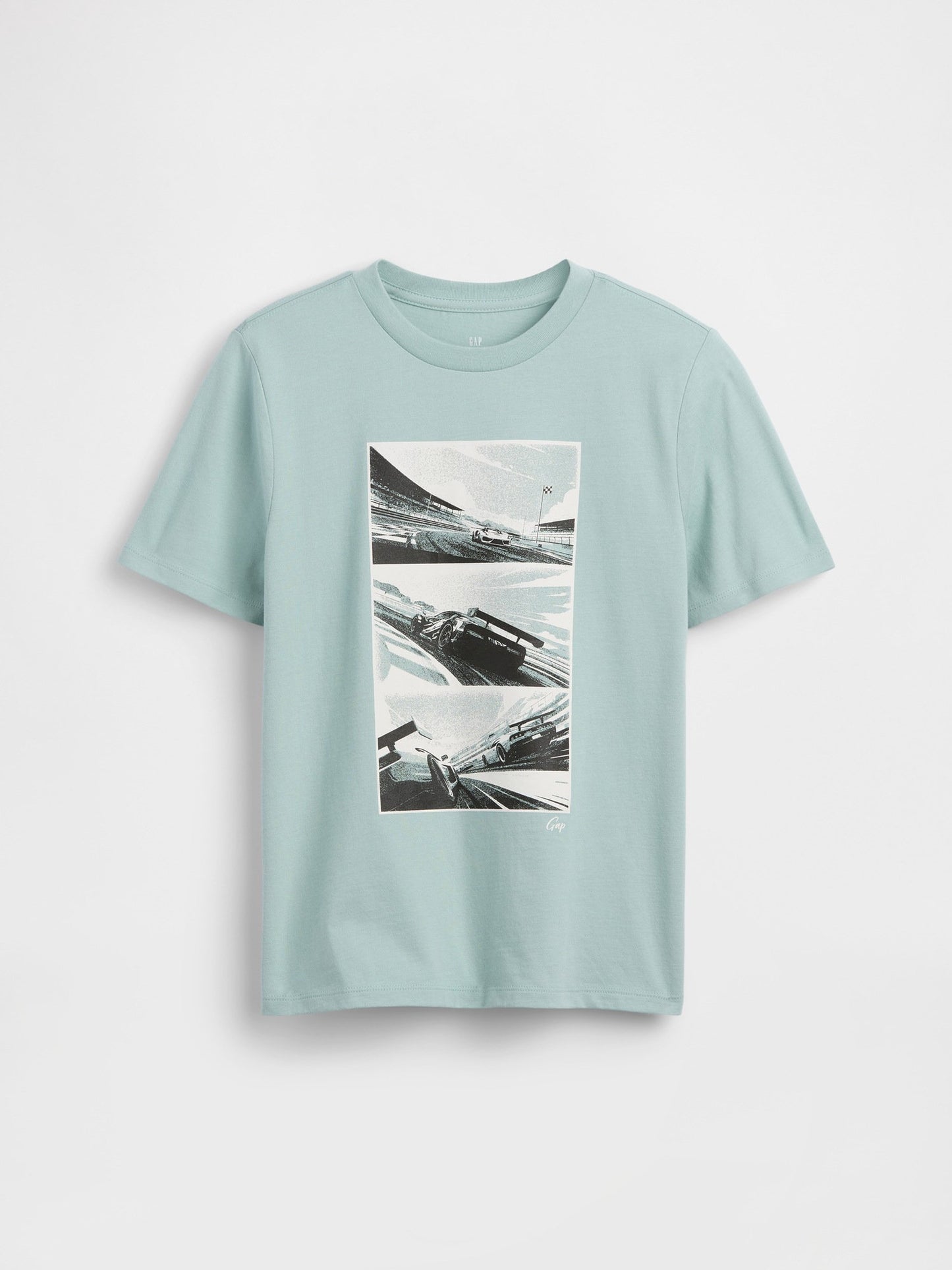 Açık Mavi Grafik Baskılı T-shirt