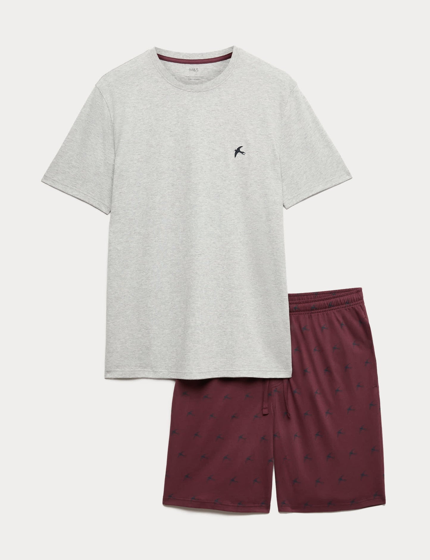 Saf Pamuklu Kırlangıç Desenli Pijama Takımı