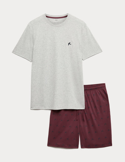 Saf Pamuklu Kırlangıç Desenli Pijama Takımı