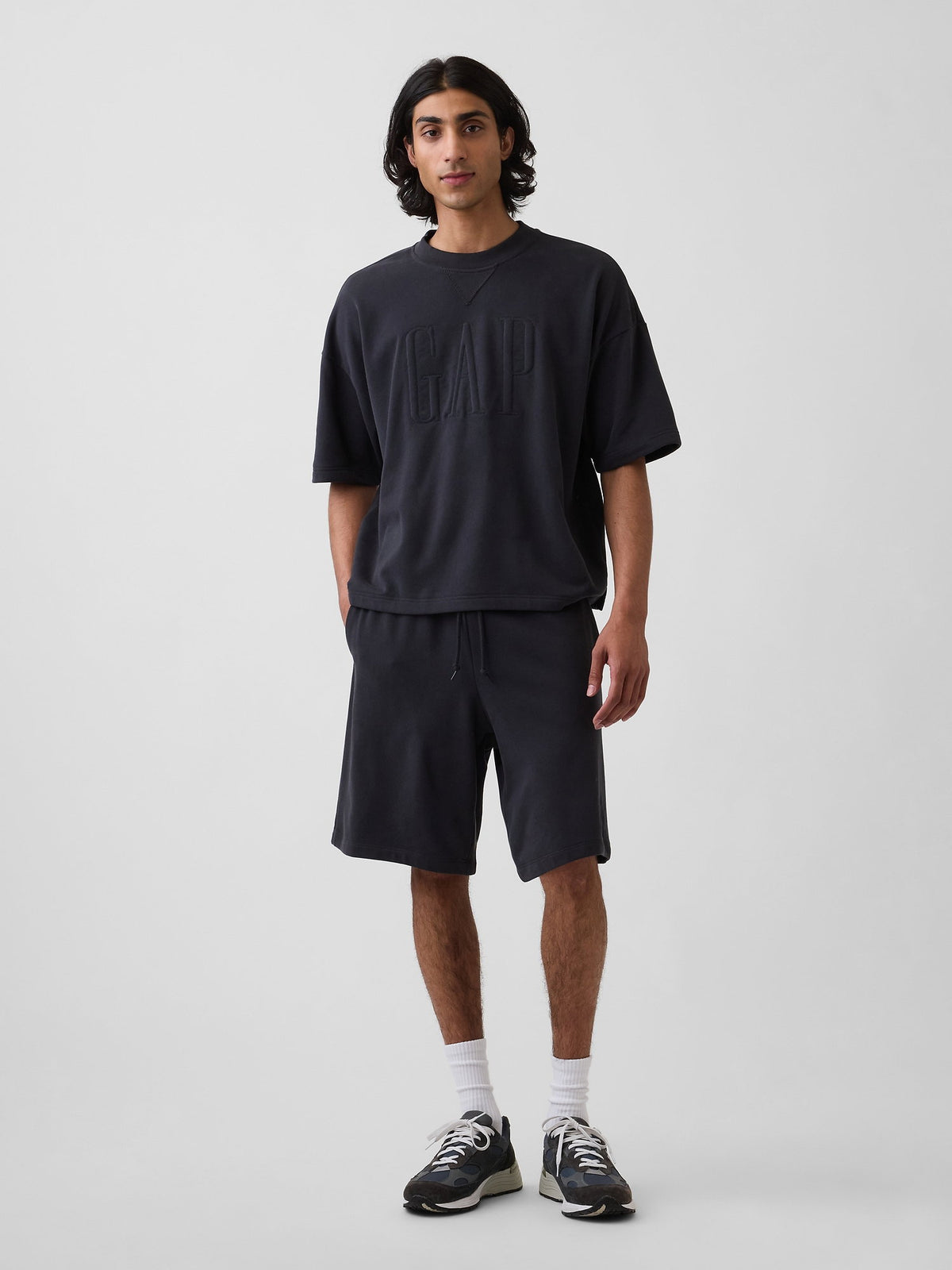 Siyah Vintagesoft Terry Oversize Logo Sweatshirt