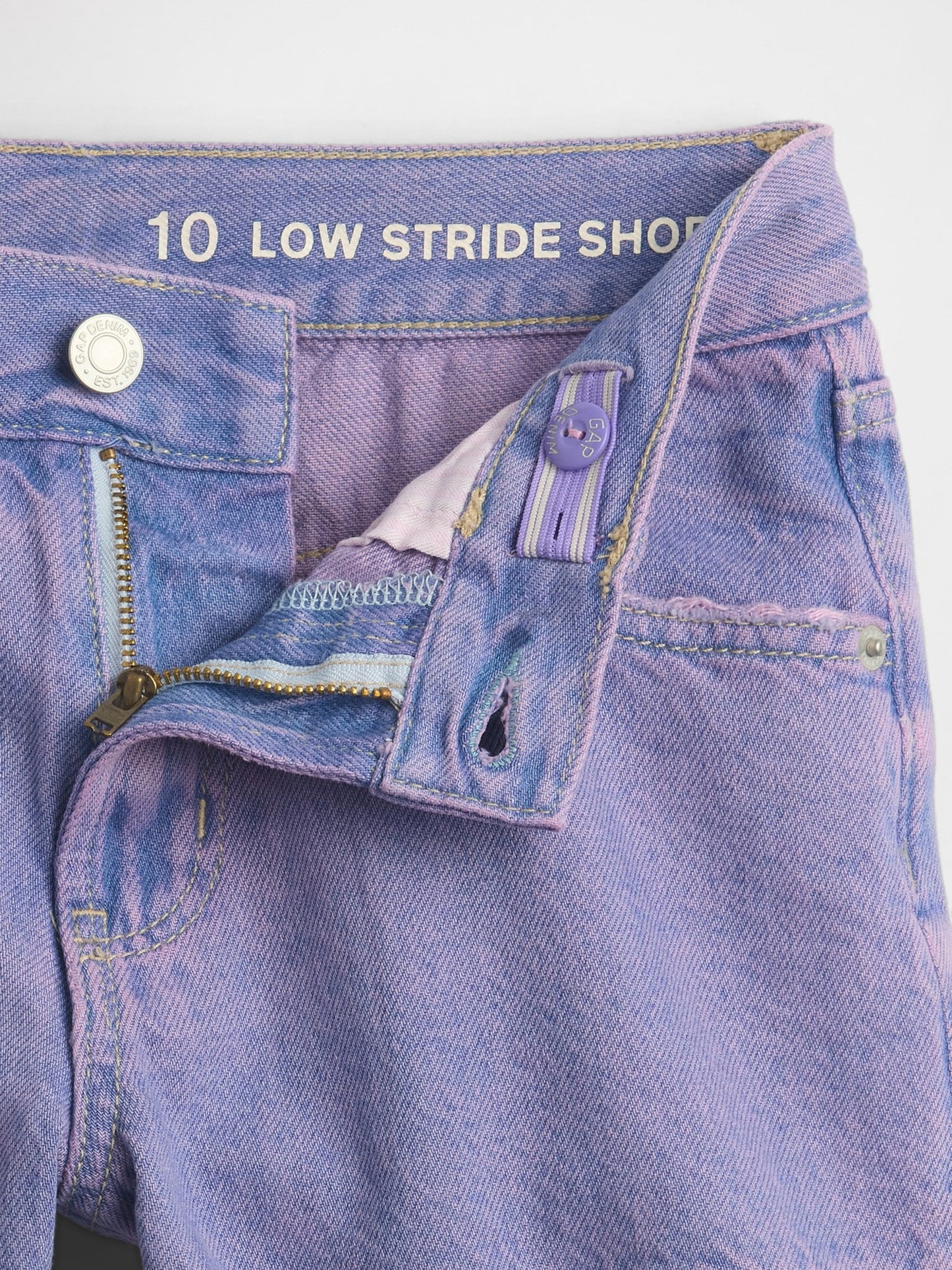 Mor Low Rise Stride Denim Şort