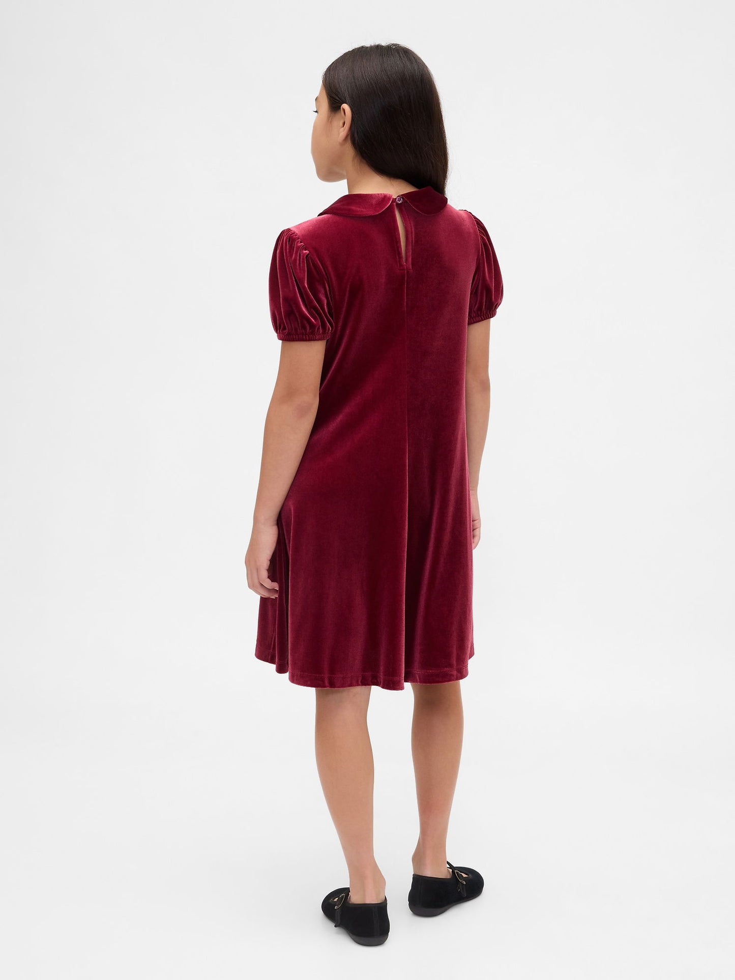 Bordo Kadife Fiyonk Elbise