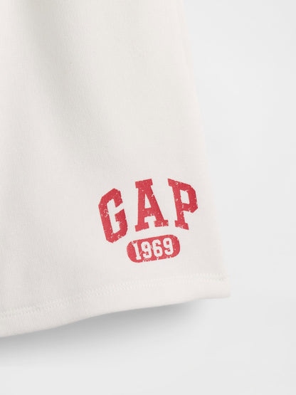 Beyaz Fransız Havlu Kumaş Gap Logo Şort