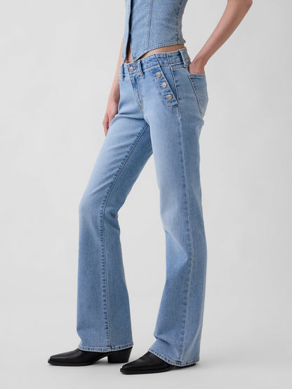 Açık Mavi Low Rise Long & Lean Sailor Jean Pantolon