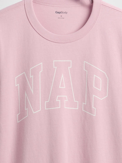 Açık Pembe Nap Logo Oversized Pijama Üstü