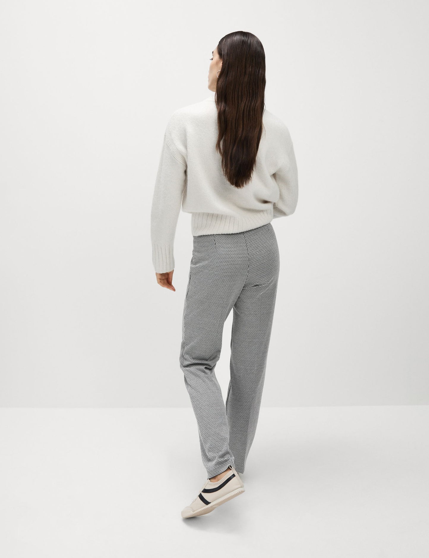 Jersey Kareli Straight Leg Pantolon