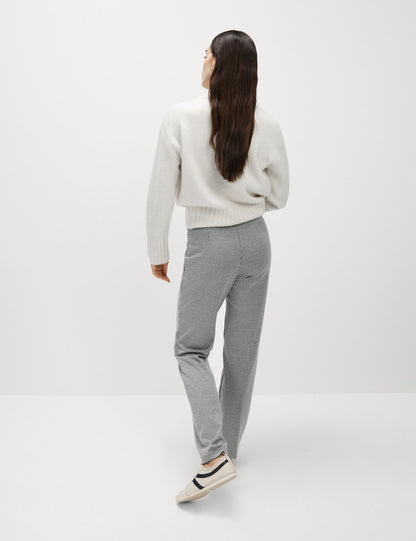 Jersey Kareli Straight Leg Pantolon