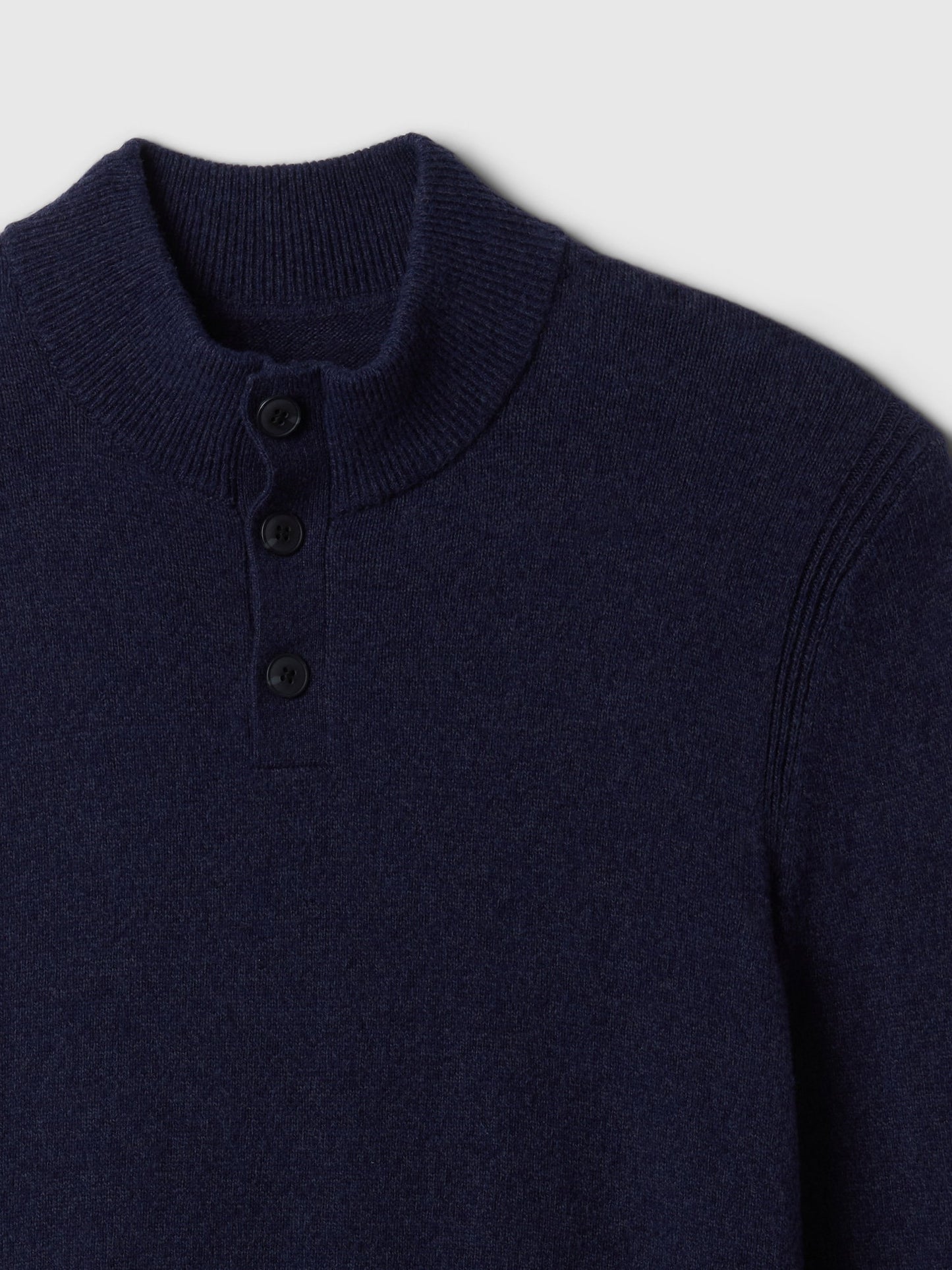 Lacivert Mockneck Henley Kazak
