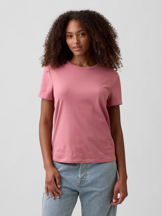 Açık Kırmızı Favorite Bisiklet Yaka T-shirt