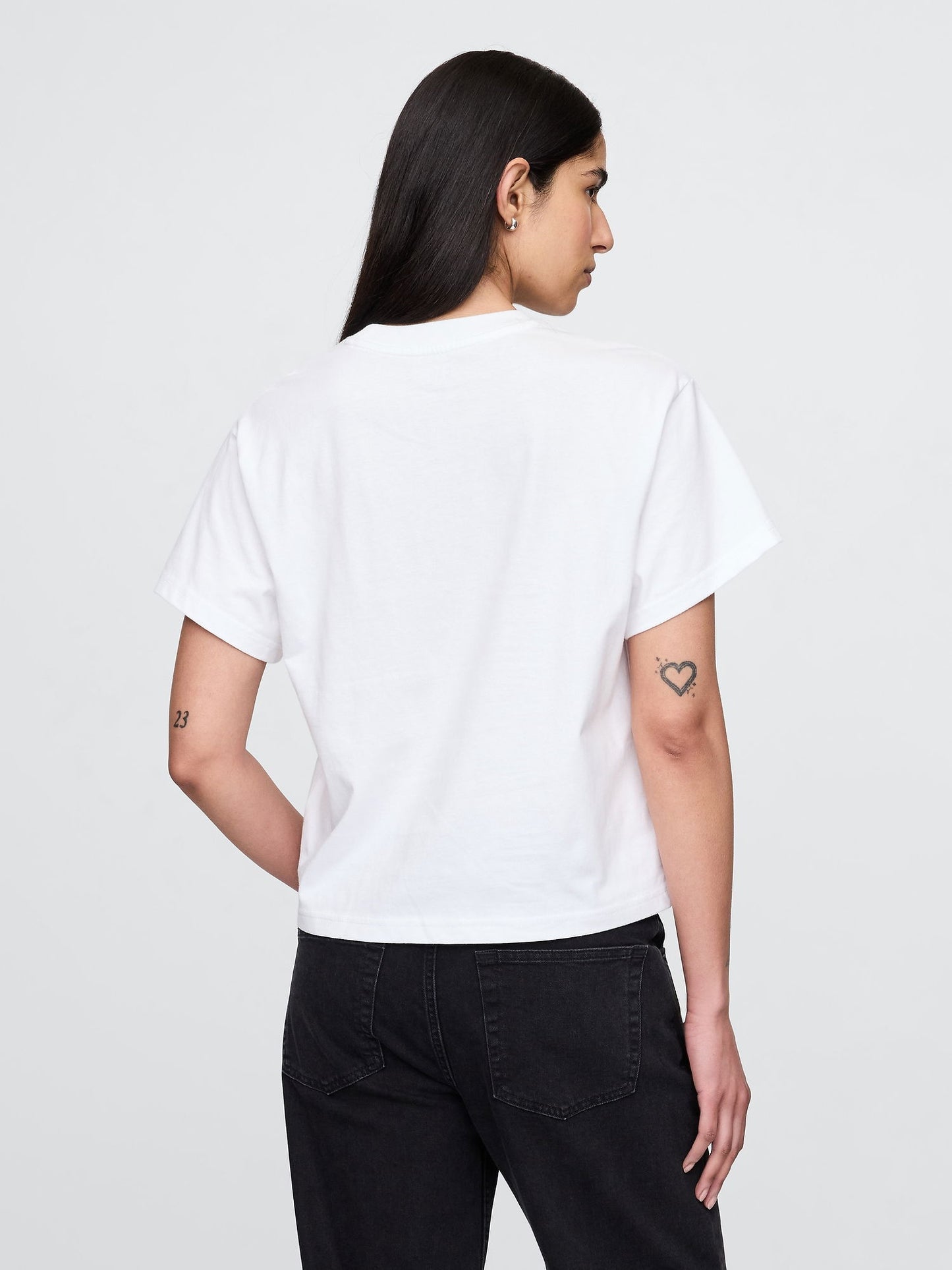 Beyaz Organik Pamuk Grafik T-shirt
