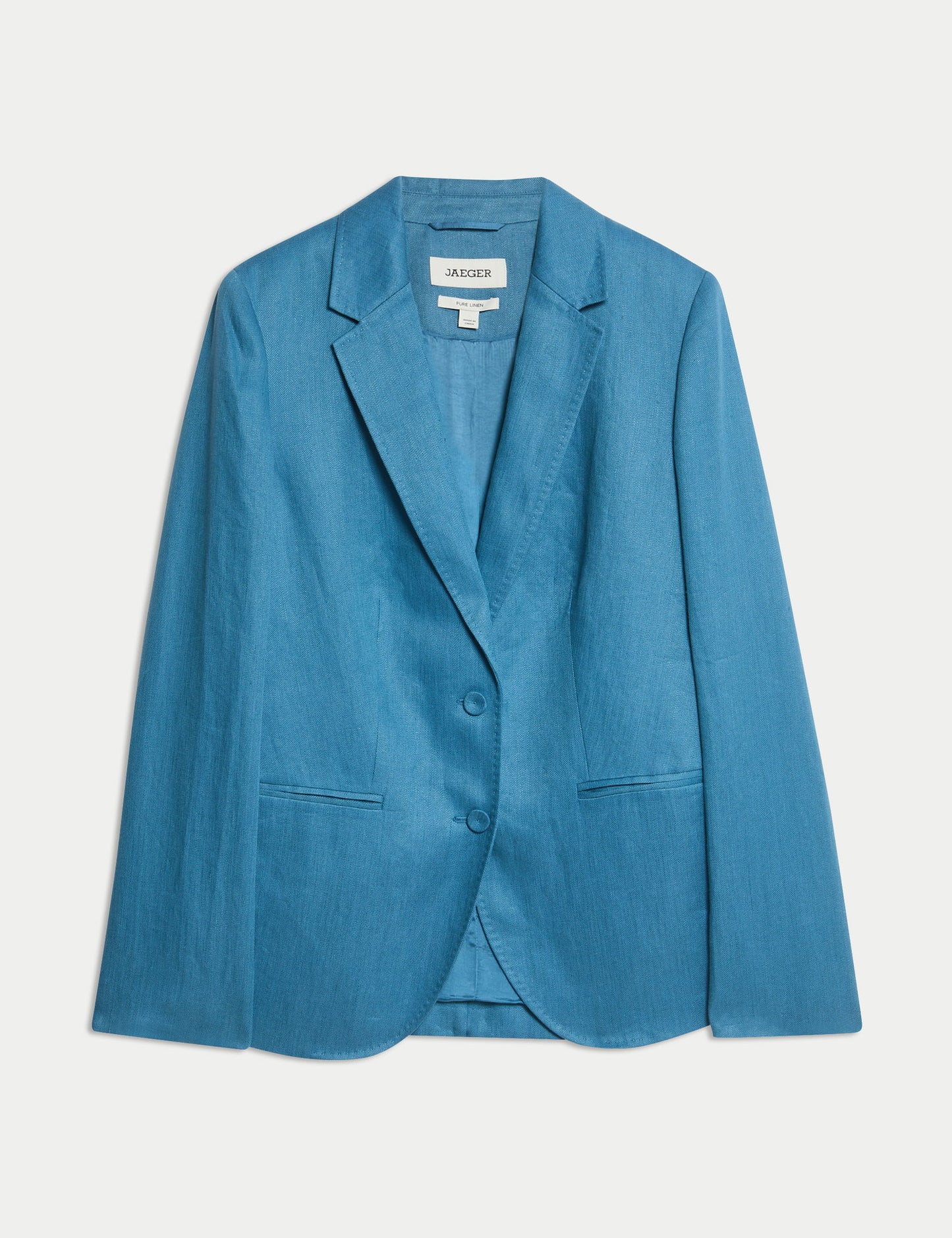Saf Keten Sırt Bağcık Detaylı Blazer