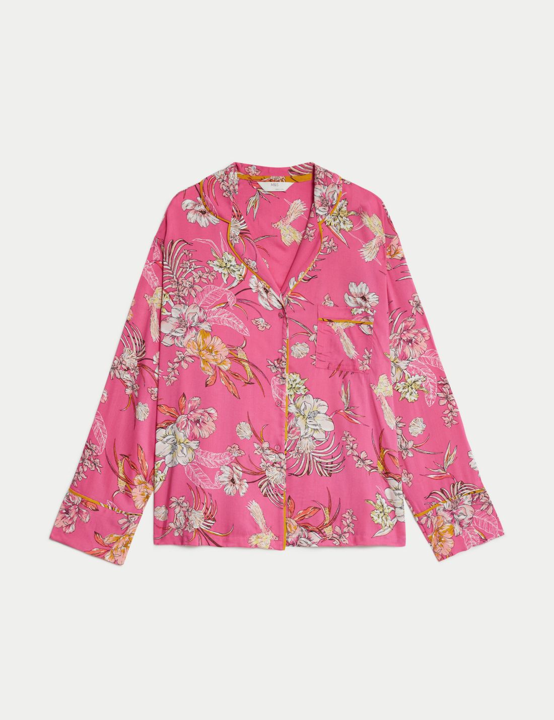 Çiçek Desenli Uzun Kollu Pijama Üstü