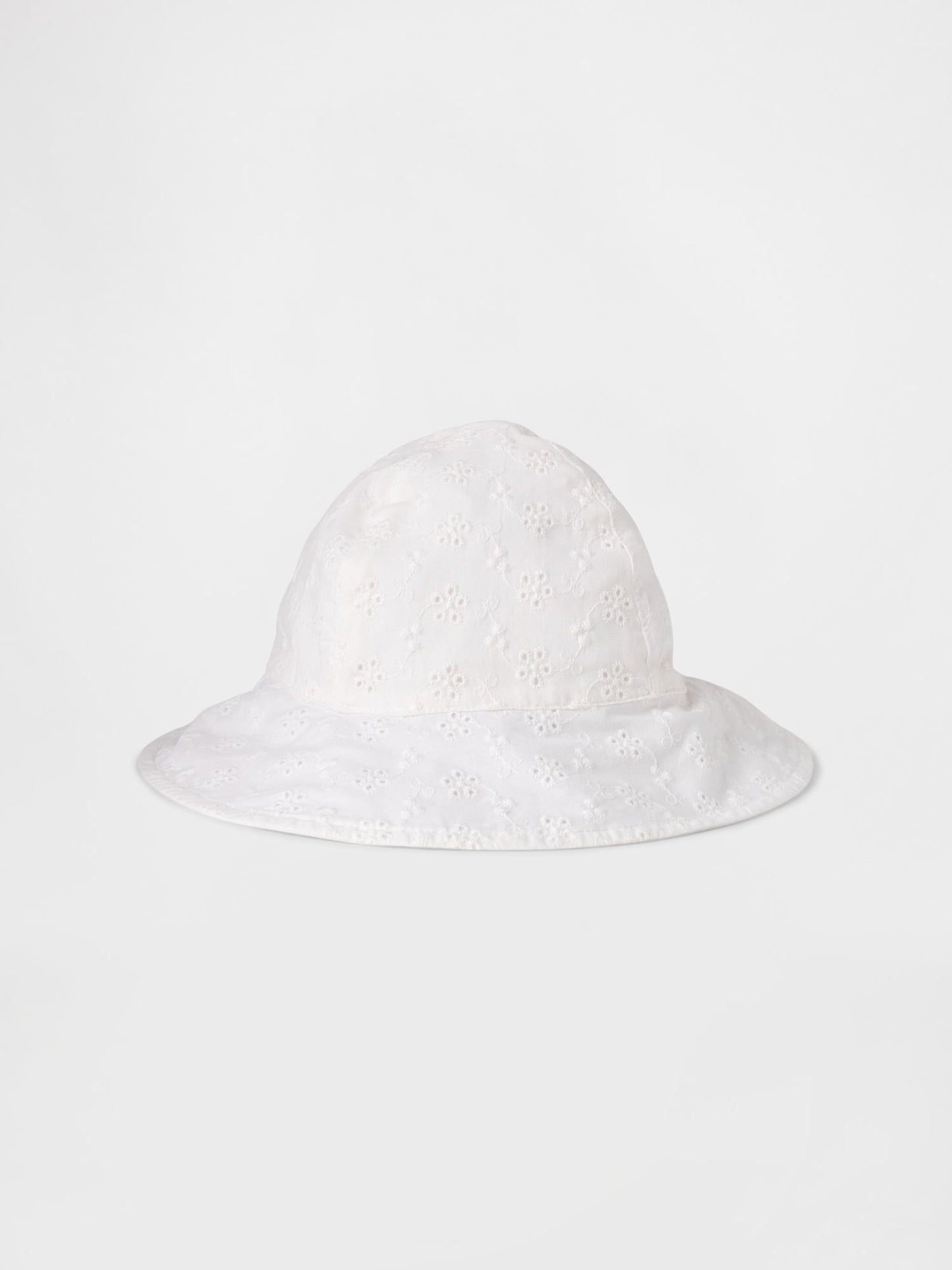 Beyaz Işlemeli Bucket Şapka