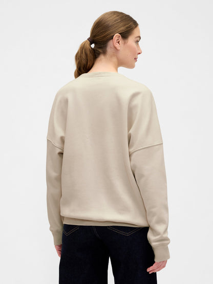 Krem Oversized Gap Grafik Sweatshirt