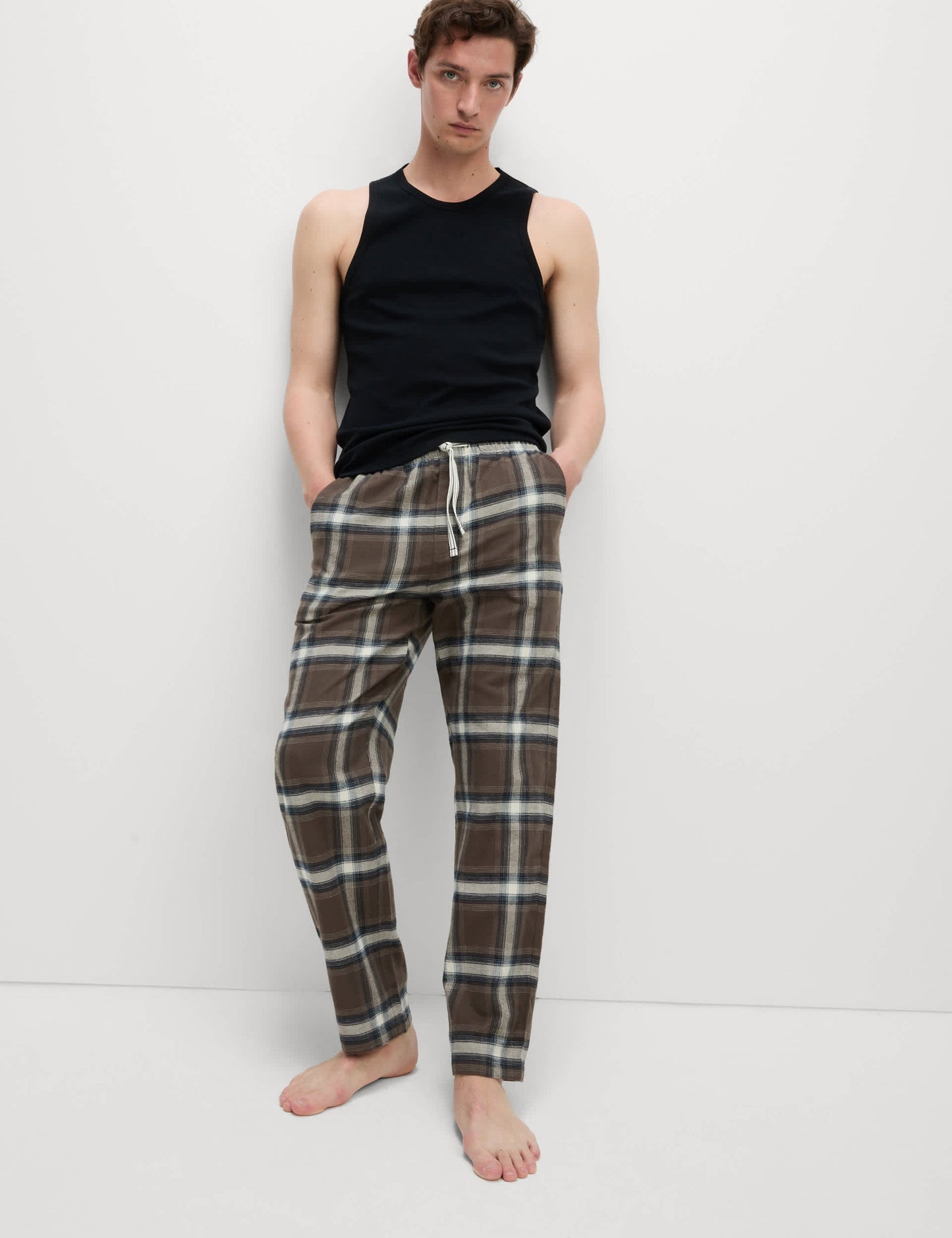 %100 Pamuklu Kareli Pijama Altı