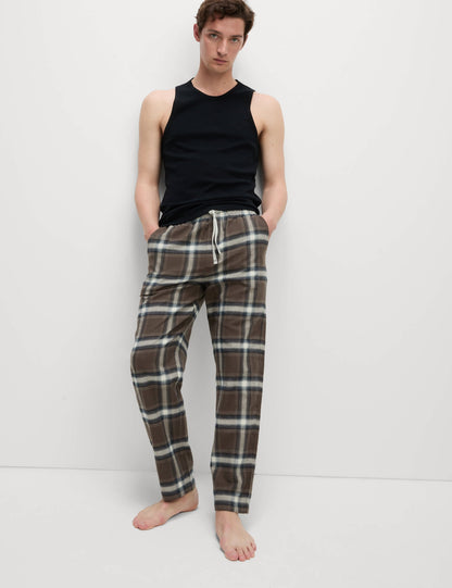 %100 Pamuklu Kareli Pijama Altı