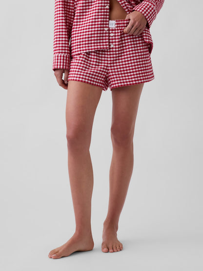 Kırmızı Softest Flannel Boxer Şort Pijama Altı