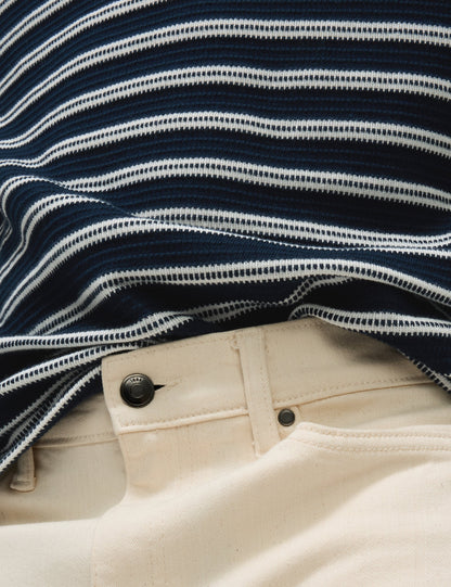 Pamuklu Çizgili Polo Yaka T-shirt