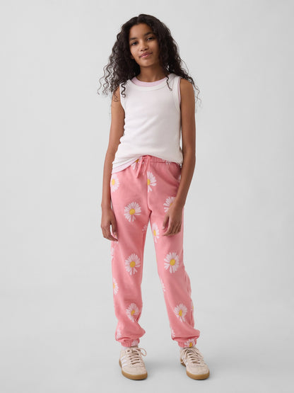 Açık Pembe Relaxed Gap Logo Fransız Havlu Kumaş Jogger Eşofman Altı