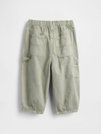 Yeşil Pull-on Barrel Carpenter Jean Pantolon
