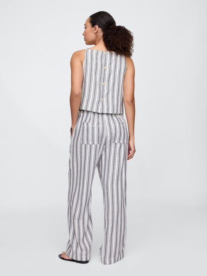 Çok Renkli Mid Rise Pull-on Wide-leg Pantolon