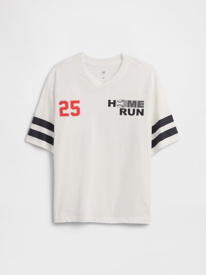 Beyaz Oversized Soccer T-shirt