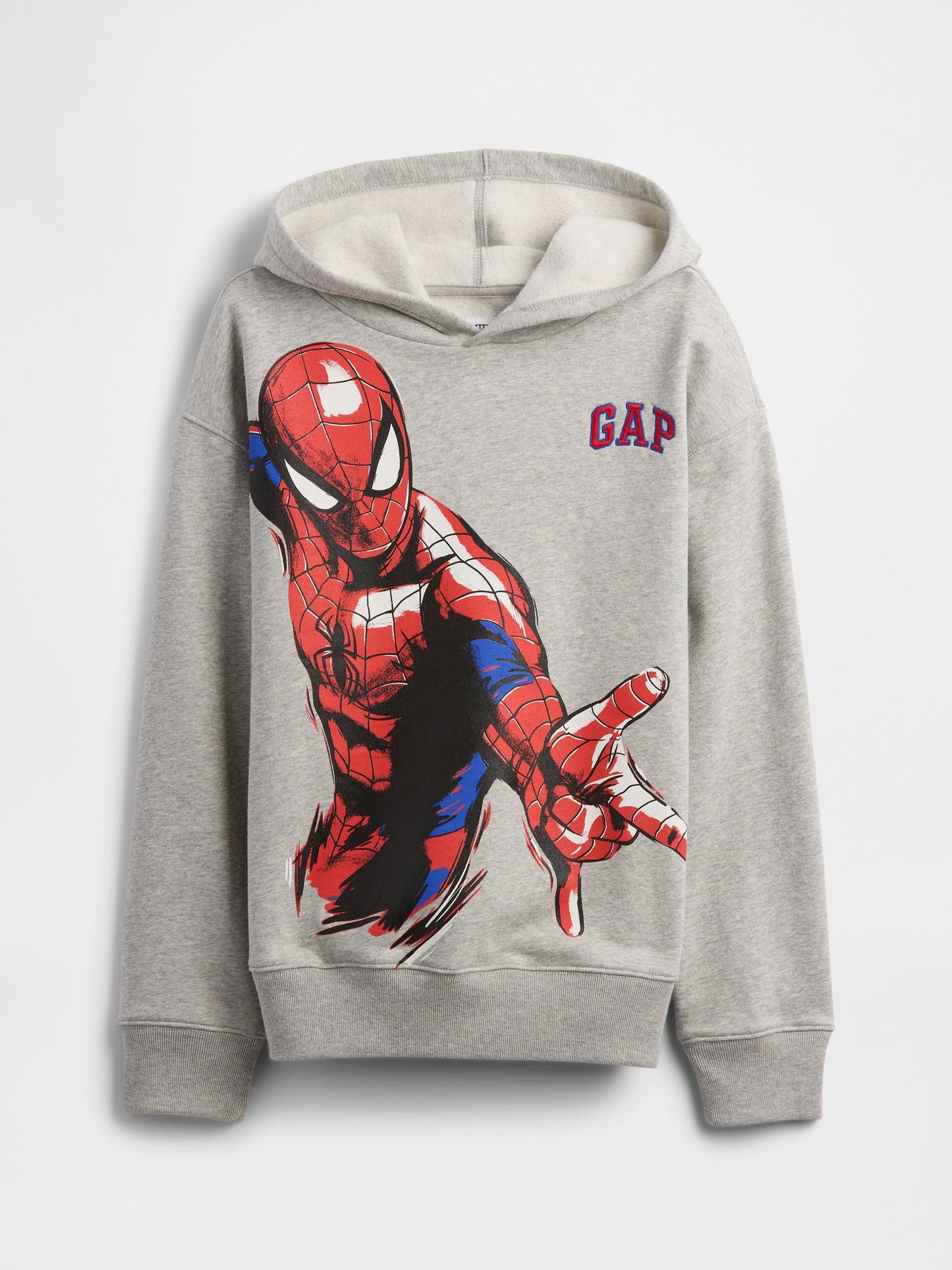 Gri Marvel Spider-man Relaxed Grafik Baskılı Kapüşonlu Sweatshirt