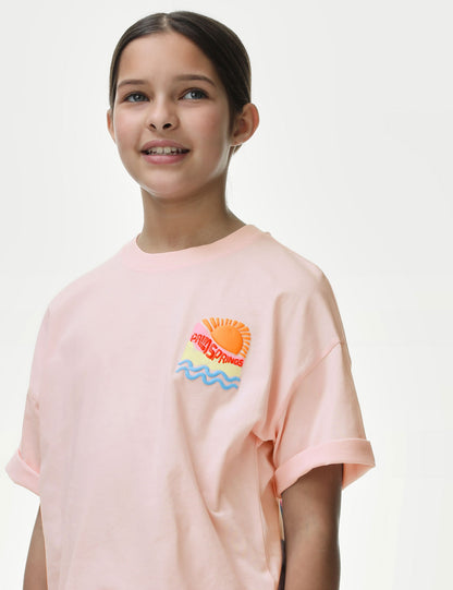 Saf Pamuklu Kısa Kollu T-shirt (6-16 Yaş)