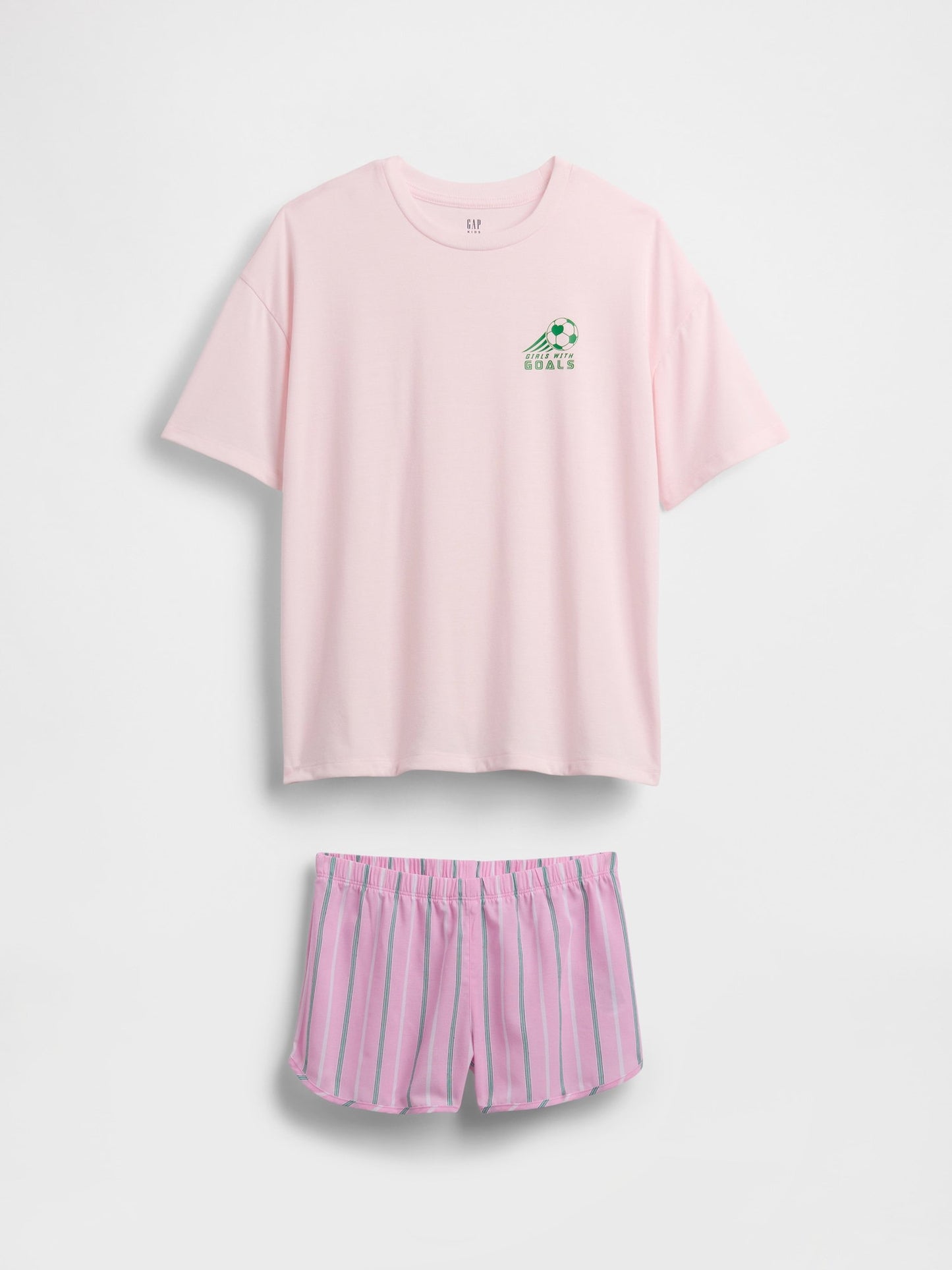 Açık Pembe Recycled Pijama Şort Takımı